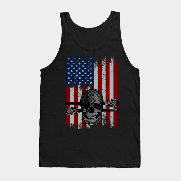 lacrosse american flag Vintage LAX Tank Top by JayD World